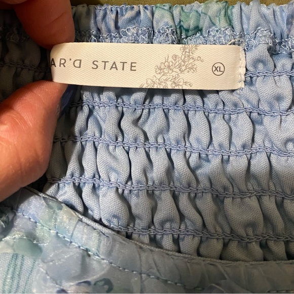 Altar’d State Floral Blue Puff Sleeve Dress - Size XL - Picture 5 of 6